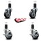 Service Caster 3.5'' Thermoplastic Rubber Wheel Swivel 1-5/8'' Expanding Stem Caster Set 2 Brakes, 4PK SCC-EX20S3514-TPRB-2-TLB-2-158 - alternate 2